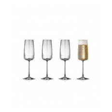 Lyngby Glas Krystal Zero - Champagneglas 30 cl, 4-pak