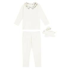 Bonpoint Baby Denice top, pants, and stuffed animal set - white - 86