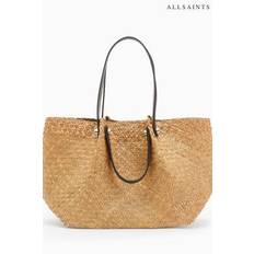 AllSaints Cream Allington Straw Tote Bag