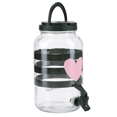 Miss Étoile - Saftdispenser Pink Hearth Klar Glas 3,7 Liter