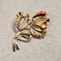 Blomster broche 14 kt. guld