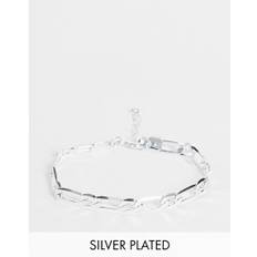ASOS DESIGN - Figaro-kædearmbånd med belægning i ægte sølv