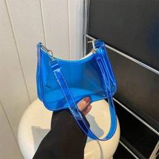 Mini Transparent Jelly Single Shoulder Armpit Bag Stadium Approved  Clear Transparent Purse Bag For Concerts Sports Events Festivals - Blue - one-size