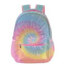 Spiral Tie Dye Backpack Travel School Shoulder Bag For Kids Boys Girls inch - Tie-dye Pink
