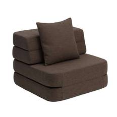 By KlipKlap - Klip klap KK 3 Fold Sofa Single Soft - Børnesofa - Brown W. Sand - H36 x B70 x L70 cm