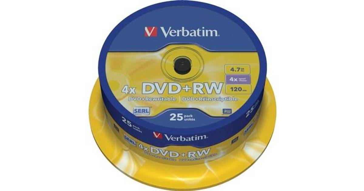 Verbatim DVD+RW 4.7GB 4x Spindle 25-Pack • Se pris »