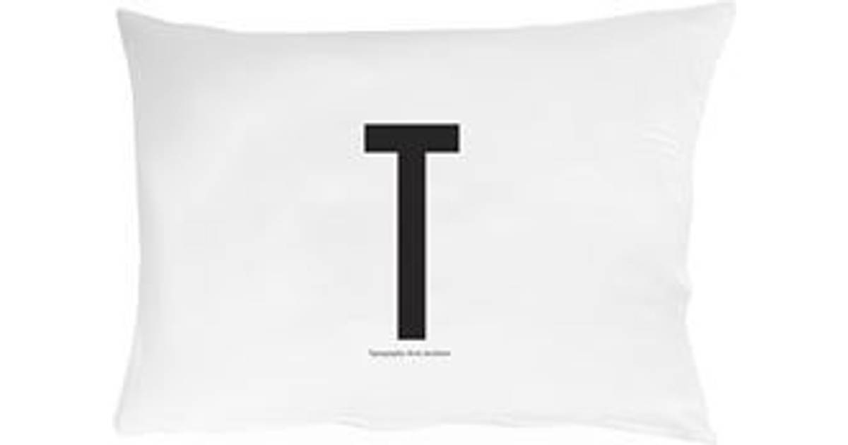 Design Letters T Hovedpudebetræk Sort, Hvid (70x50cm) • Pris »