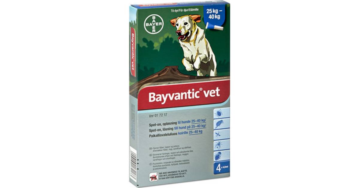 Bayer Bayvantic Vet 25-40kg 4x4.0ml • PriceRunner »