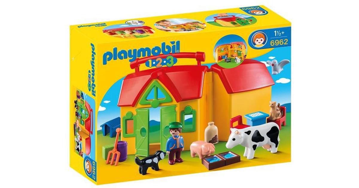 Playmobil 1-2-3 - Rejsebondegård Med Dyr 6962 • Pris »