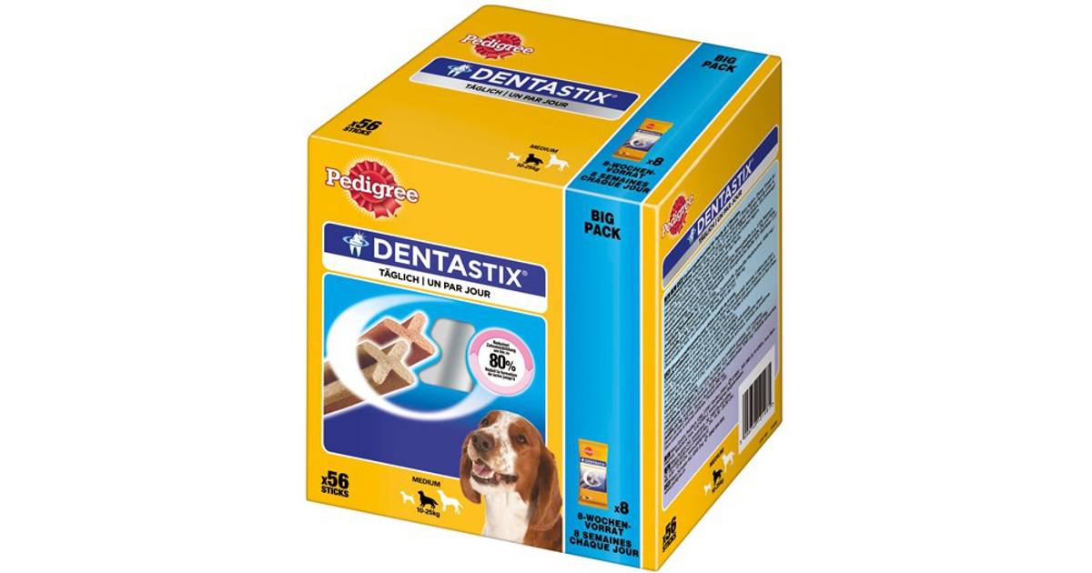 Pedigree DentaStix - Medium Hunde, 56 stk (1440 g) • Pris »