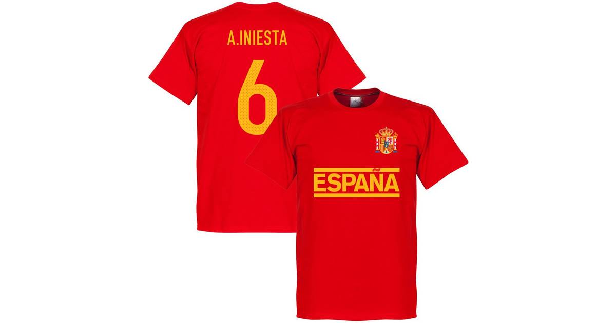 Retake Spain Team T-Shirt Iniesta 6. Sr • Se priser »