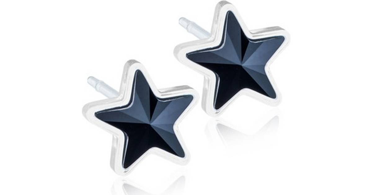 Blomdahl Star Earrings Jet Medical Plastic 0.6cm • Se priser hos os »