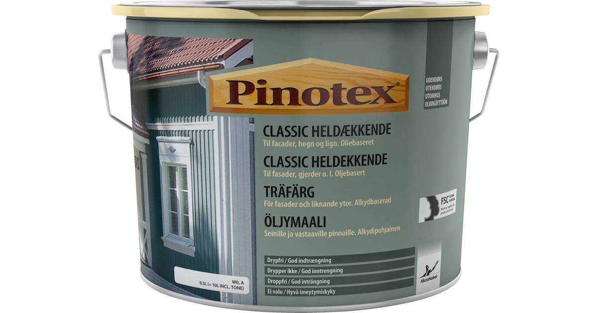 Pinotex Classic Heldækkende Træbeskyttelse Sort 10L • Pris »