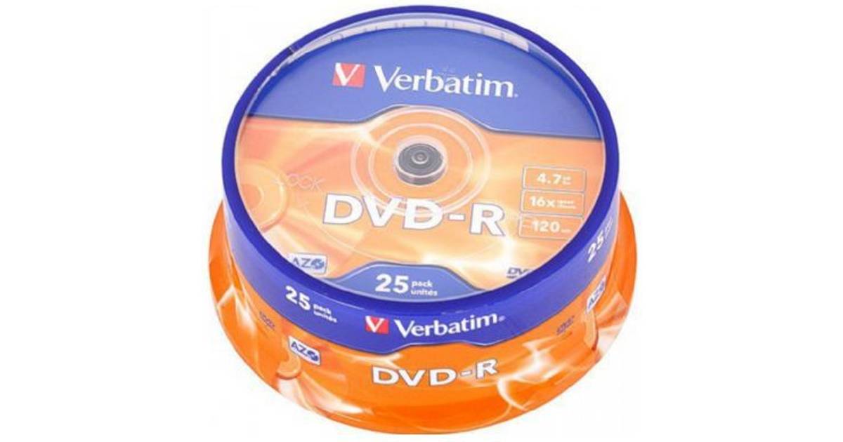 Verbatim DVD-R 4.7GB 16x Spindle 25-Pack • Se pris »