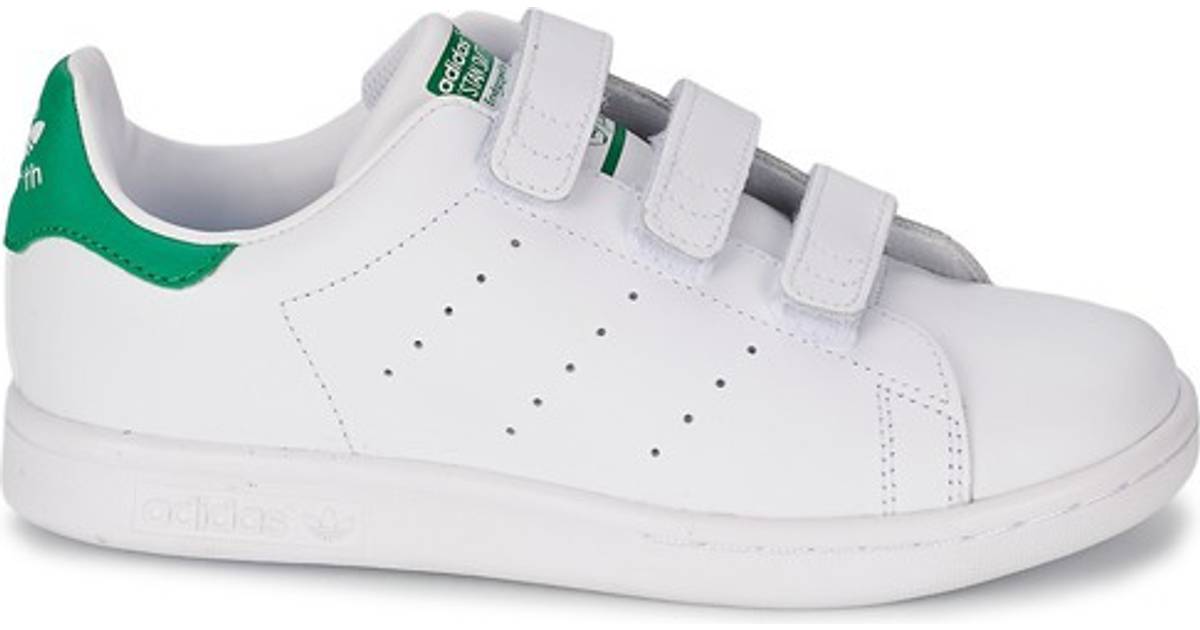 Adidas Kid's Stan Smith Strap - Footwear White/Green • Se priser nu »