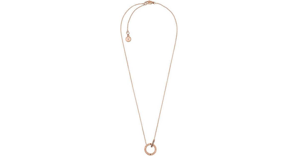 Michael Kors Logo Steel Rose Gold Plated Necklace w. Transparent Cubic  Zirconium - 50.5cm (MKJ4680791) • Se priser nu »