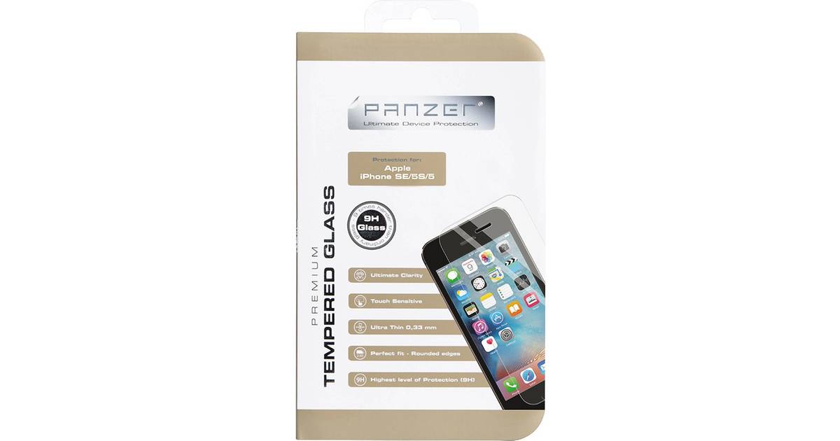 Panzer Tempered Glass Screen Protector (iPhone 5/5S/5C/SE) • Pris »