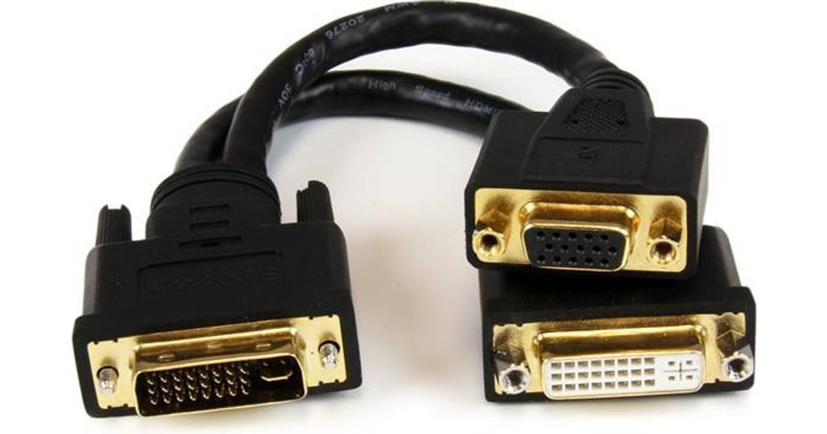 StarTech DVI-I - DVI-D/VGA Adapter M-F 0.2m • Priser »