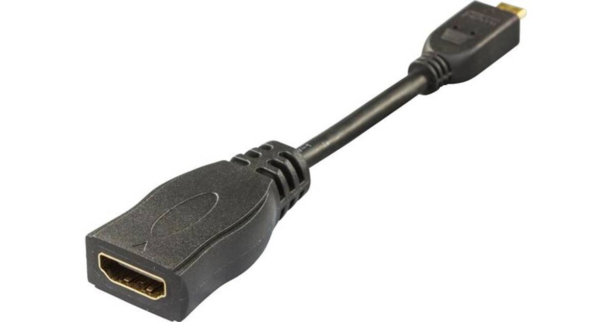 Deltaco HDMI - HDMI Micro High Speed with Ethernet Adapter F-M 0.1m • Pris »