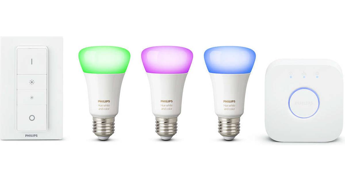 Philips Hue White And Color Ambiance LED Lamp 10W E27 3 Pack Starter Kit •  Pris »