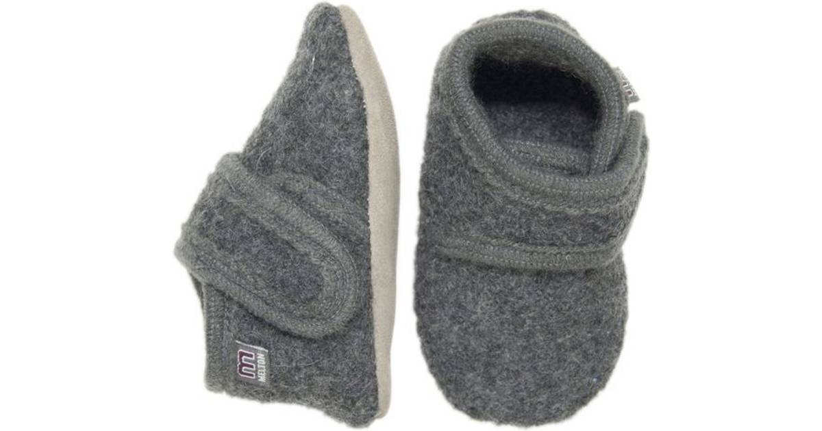 Melton Wool Soft Shoe w. Velcro - Antrazit • Priser »