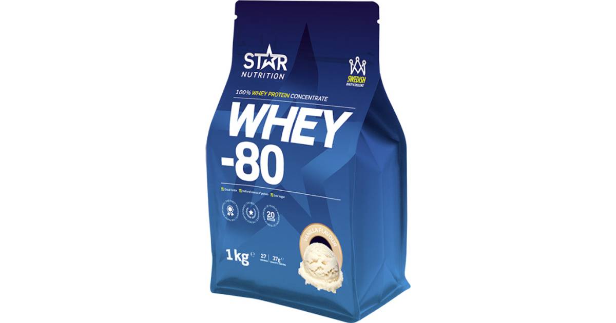 Star Nutrition Whey-80 Vanilla 1kg • Se priser (1 butikker) »
