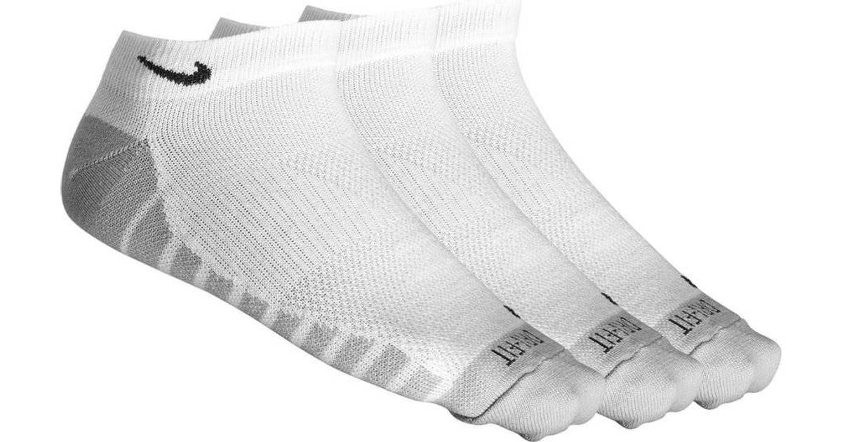 Nike Dry Lightweight No-Show Socks 3-pack Unisex - White/Wolf Gray/Black •  Se priser nu »