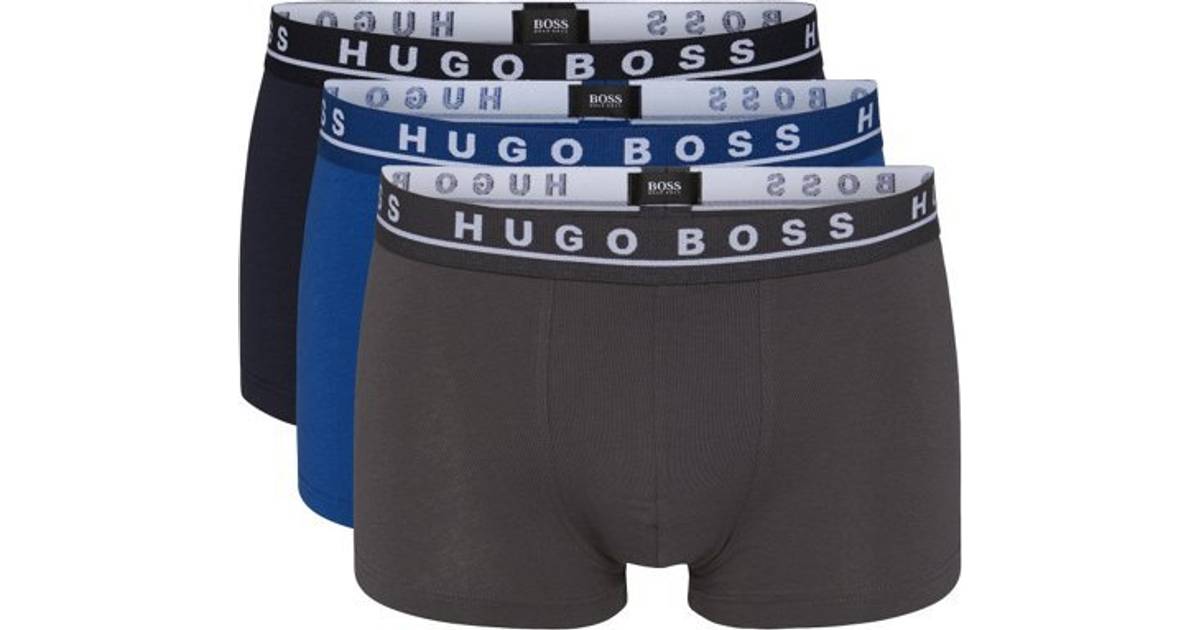 Hugo Boss Stretch Cotton Trunks 3-pack - Blue/Black/Grey • Pris »