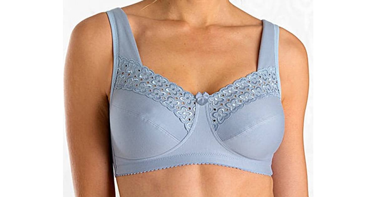 Miss Mary of Sweden Broderie Anglais Non-Wired Bra - Dusty Blue