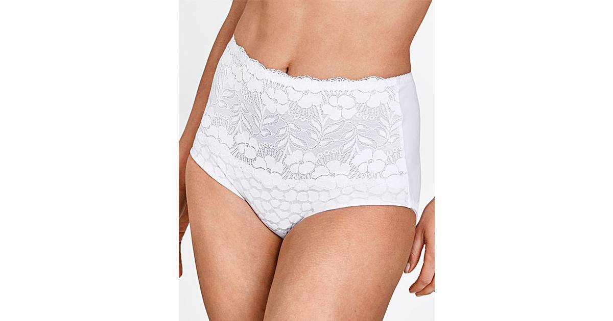 Miss Mary of Sweden Lovely Jaquard and Lace Panty Girlde - White • Pris »