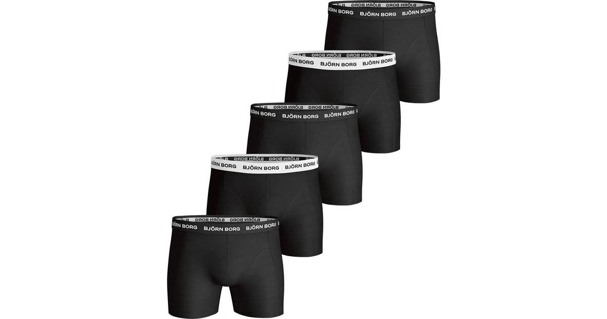 Björn Borg Solid Essential Shorts 5-pack - Black • Pris »