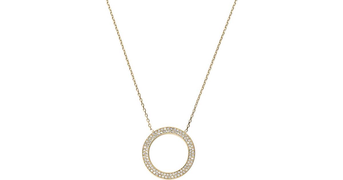 Michael Circle Pendant Necklace Gold/Transparent