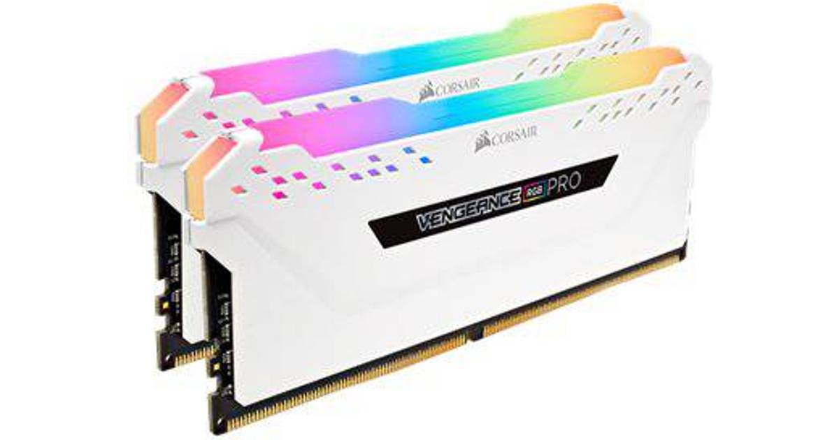 Corsair Vengeance RGB LED Pro White DDR4 3200MHz 2x8GB  (CMW16GX4M2C3200C16W) • Pris »