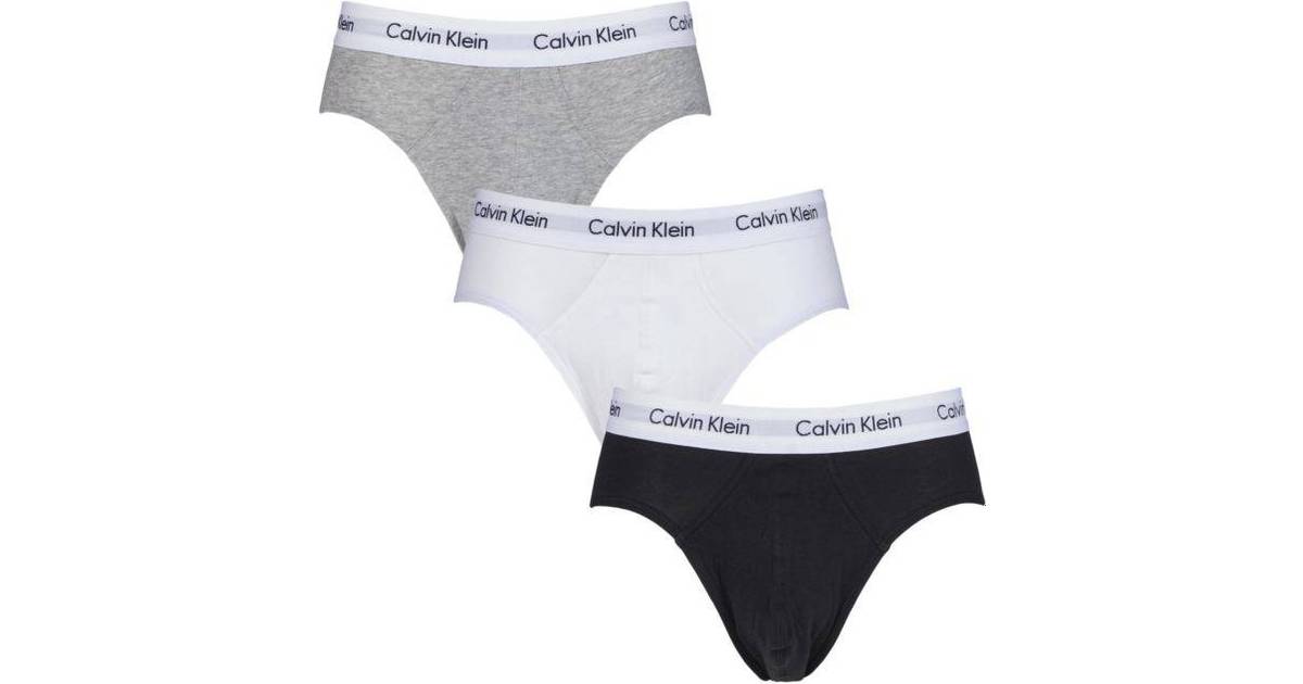 Calvin Klein Cotton Stretch Briefs 3-pack - Black/White/Grey Heather