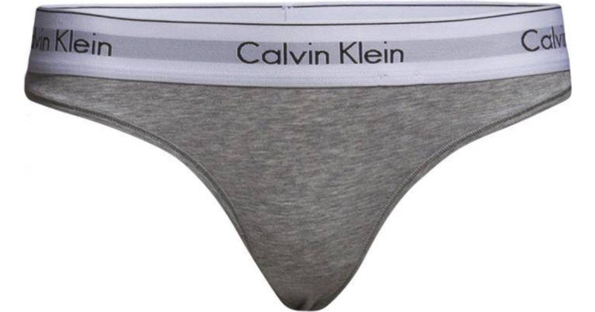 Calvin Klein Modern Cotton Thong - Grey • Se priser (10 butikker) »