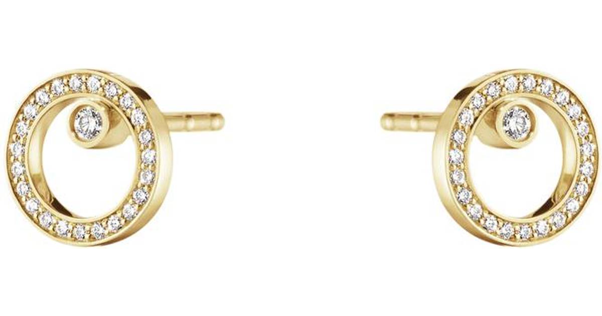 Georg Jensen Halo Earrings - Gold/Diamonds • Se pris