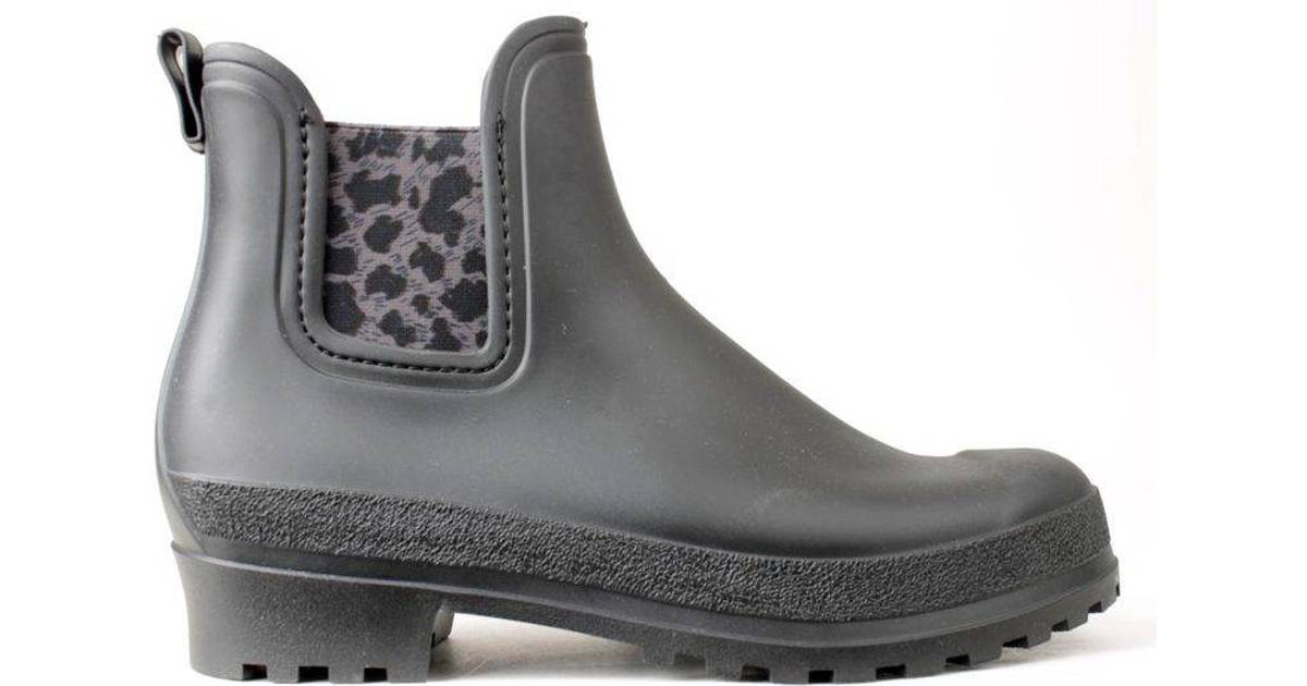 Bella Moda Rubber Boots - Black/Leopard • Se priser (1 butikker) »