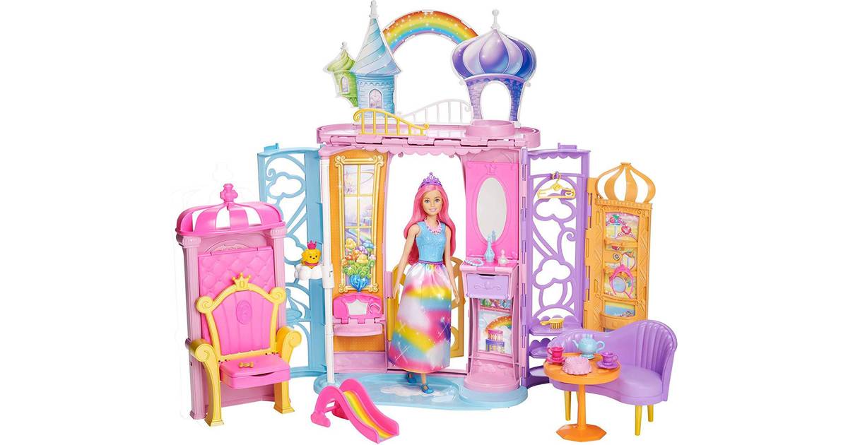 Mattel Barbie Dreamtopia Portable Castle Dollhouse • Se priser hos ...