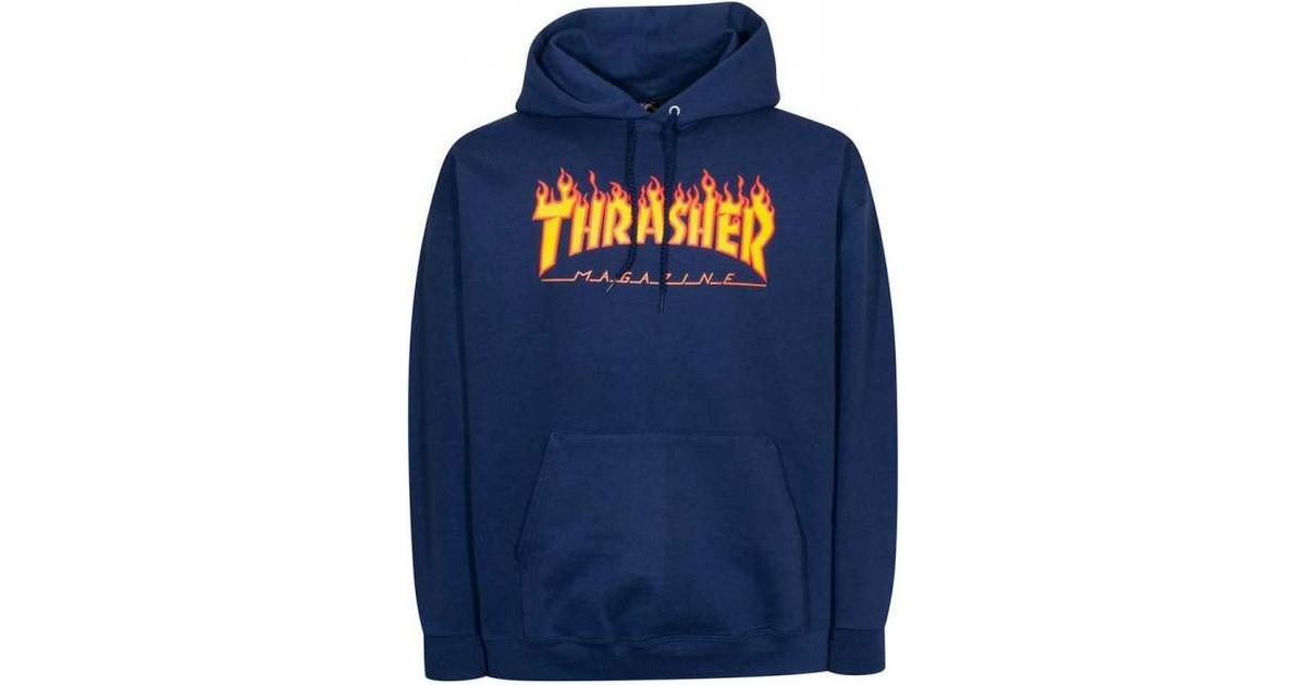 Thrasher Magazine Flame Logo Hoodie - Navy • Priser »