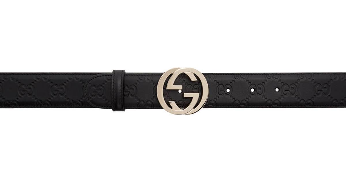 Gucci Signature Leather Belt - Black • Se laveste pris nu