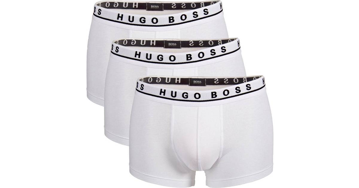 Hugo Boss Stretch Cotton Trunks 3-pack - White • Se priser hos os »