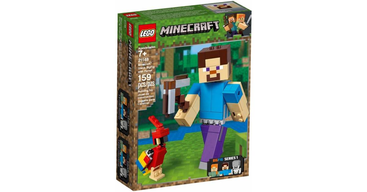 Lego Minecraft Stor Steve Figur M. Papegøje 21148 • Pris »