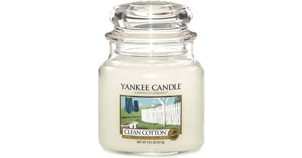 Yankee Candle Clean Cotton Medium Duftlys • Se pris