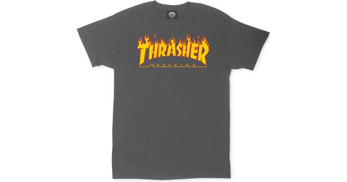 Thrasher Magazine Flame Logo T-shirt - Charcoal • Pris »