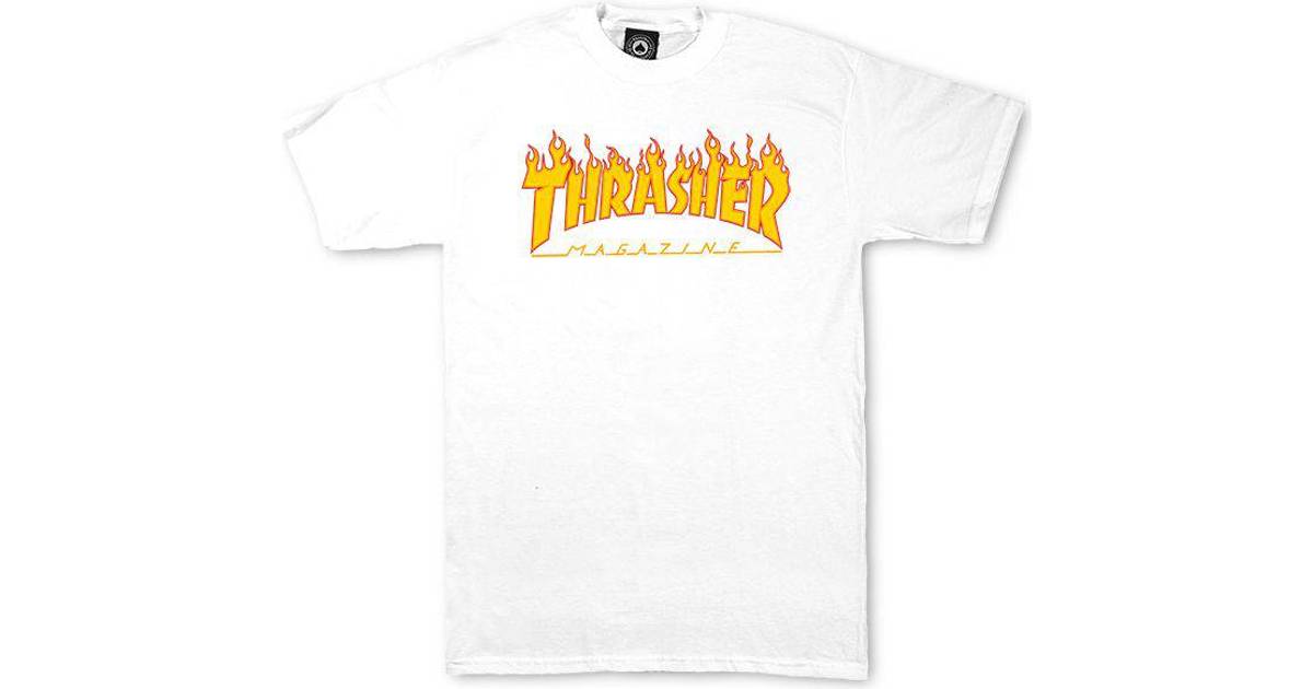 Thrasher Magazine Flame Logo T-shirt - Hvid • Priser »