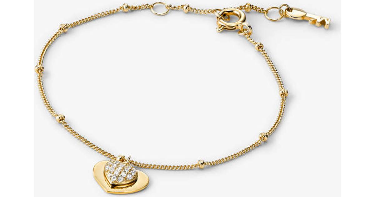 Michael Kors Pavé Heart Bracelet - Gold/Transparent • Se priser nu »
