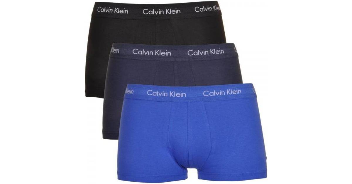 Calvin Klein Cotton Stretch Low Rise Trunk 3-pack - Royal/Navy/Black