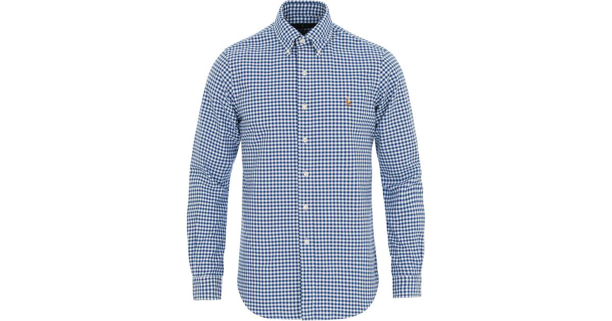 Polo Ralph Lauren Custom Fit Oxford Gingham Shirt - Blue/White • Pris »