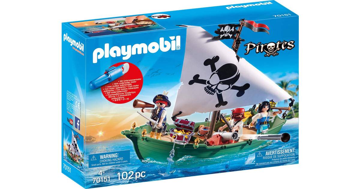 Playmobil Pirate Ship with Underwater Motor 70151 • Se priser hos os »