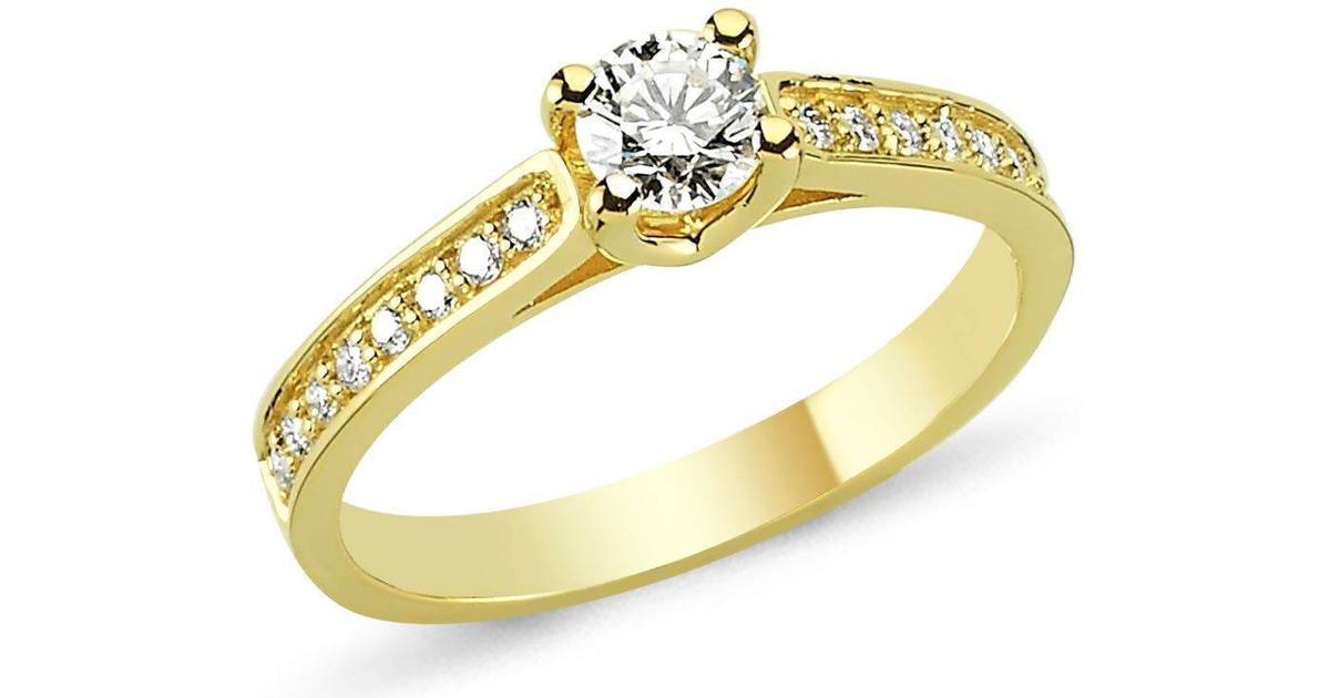Nuran Bella Ring - Gold/White (4 butikker) • Se priser »